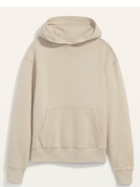 NWT Men's Beige Hooded Sweatshirt - Minimal Pullover Hoodie size small old navy